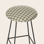 Green On Cream Grid Stool Gallery Image 2