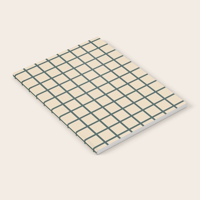 Green On Cream Grid Notebook Gallery Image 1