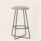Green On Cream Grid Stool Gallery Image 1