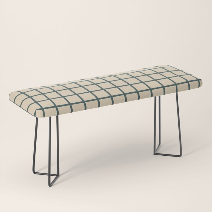 Green On Cream Grid Bench Gallery Image 1
