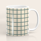 Green On Cream Grid Coffee Mug Gallery Image 1