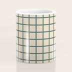 Green On Cream Grid Coffee Mug Gallery Image 4