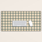Green On Cream Grid Desk Mat Gallery Image 1