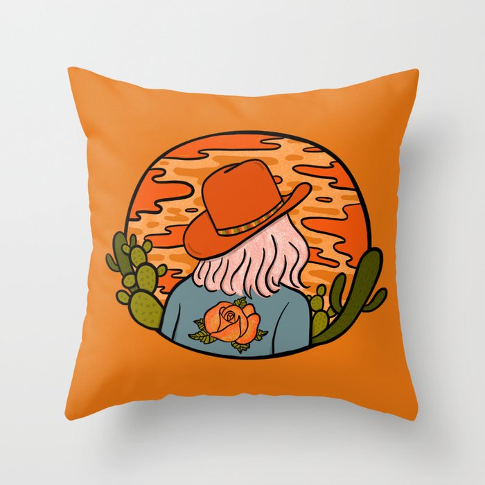 Desert Cowgirl Throw Pillow Gallery Image 6