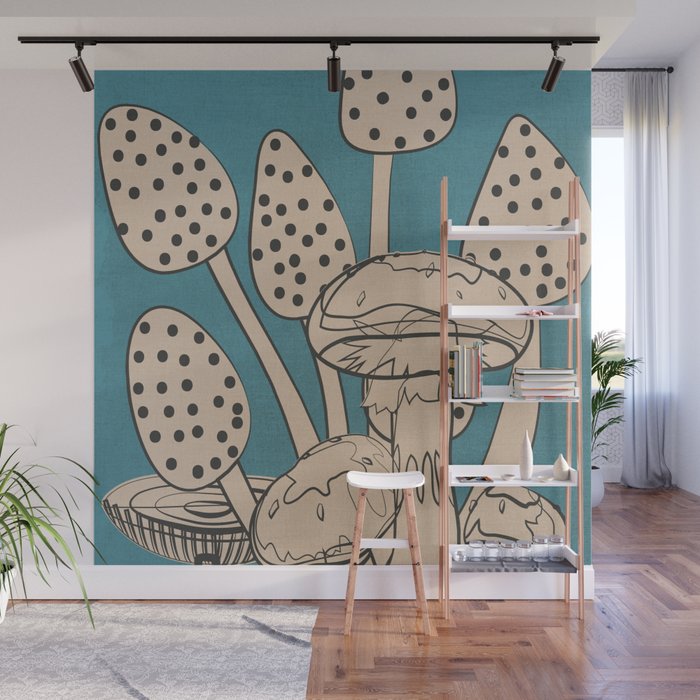 Abstract Mushrooms 3 Wall Mural Gallery Image 1