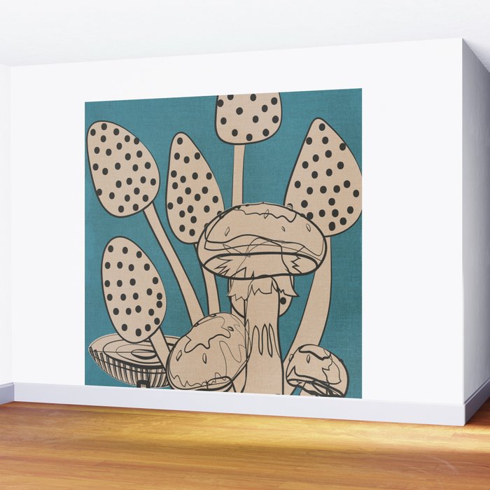 Abstract Mushrooms 3 Wall Mural Gallery Image 2