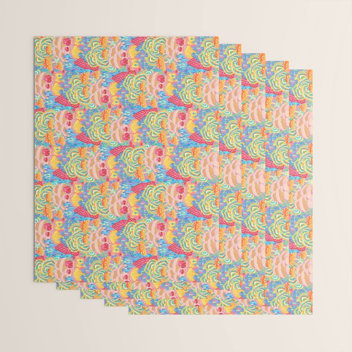 Fungi World (Mushroom world) -PINK Wrapping Paper Gallery Image 3