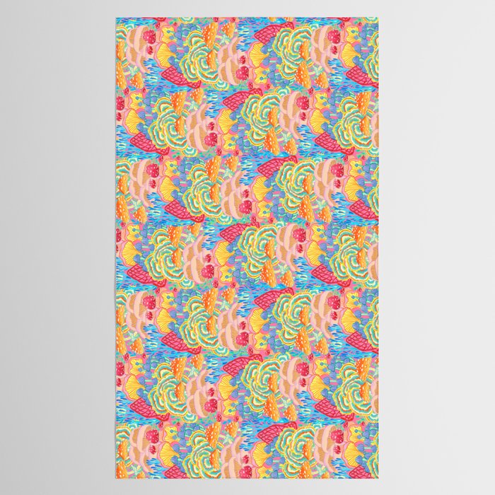 Fungi World (Mushroom world) -PINK Tablecloth Gallery Image 2