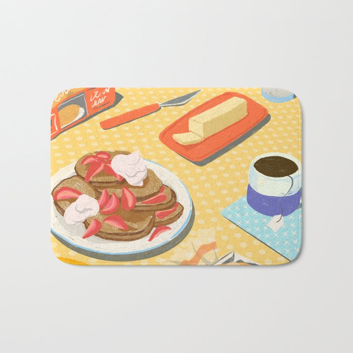English Muffins for Breakfast Still LIfe Bath Mat Gallery Image 1
