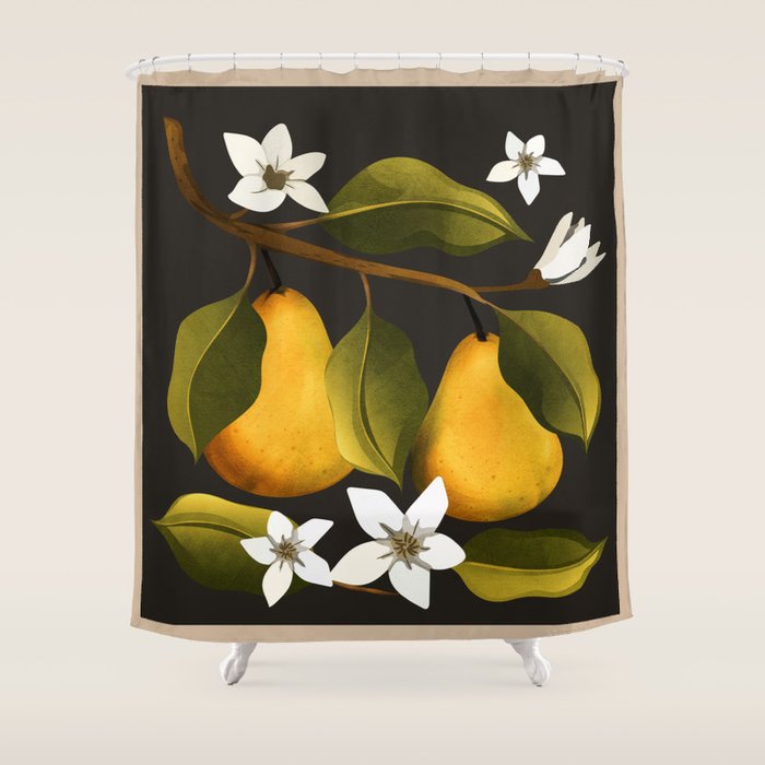 Pears Botanical Art 1 Shower Curtain Gallery Image 1