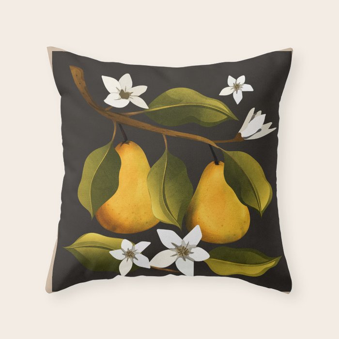 Pears Botanical Art 1 Throw Pillow Gallery Image 6