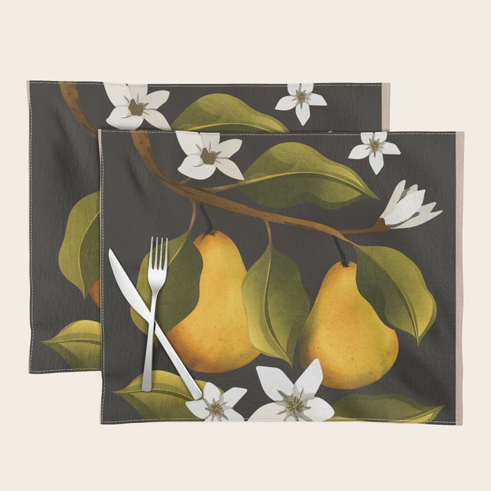 Pears Botanical Art 1 Placemat Gallery Image 1