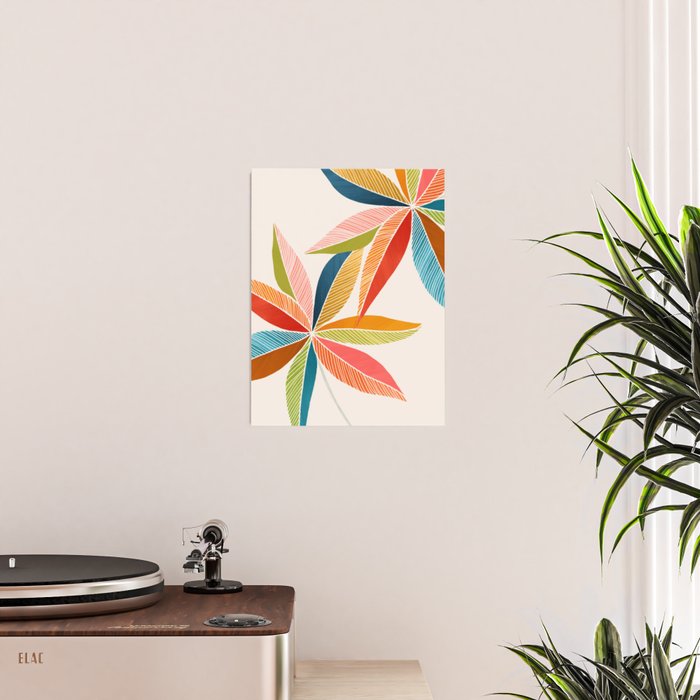 Multicolorful Leaf Design Poster Gallery Image 2
