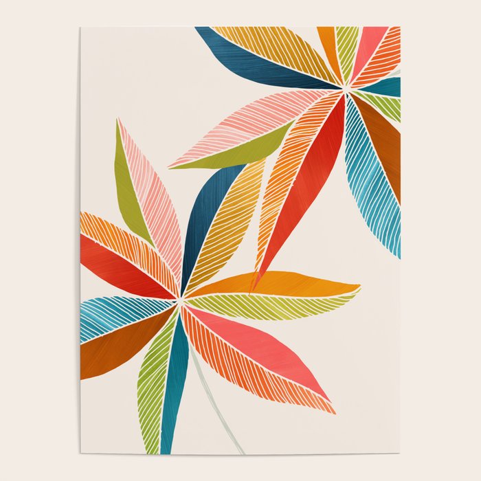 Multicolorful Leaf Design Poster Gallery Image 1