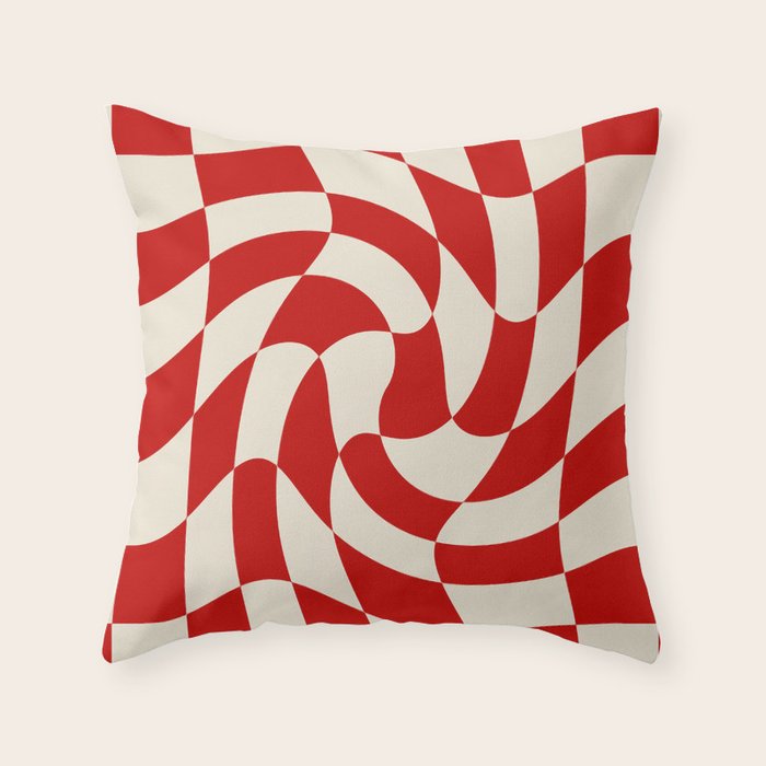 Control - Wavy Checkerboard Throw Pillow Gallery Image 1