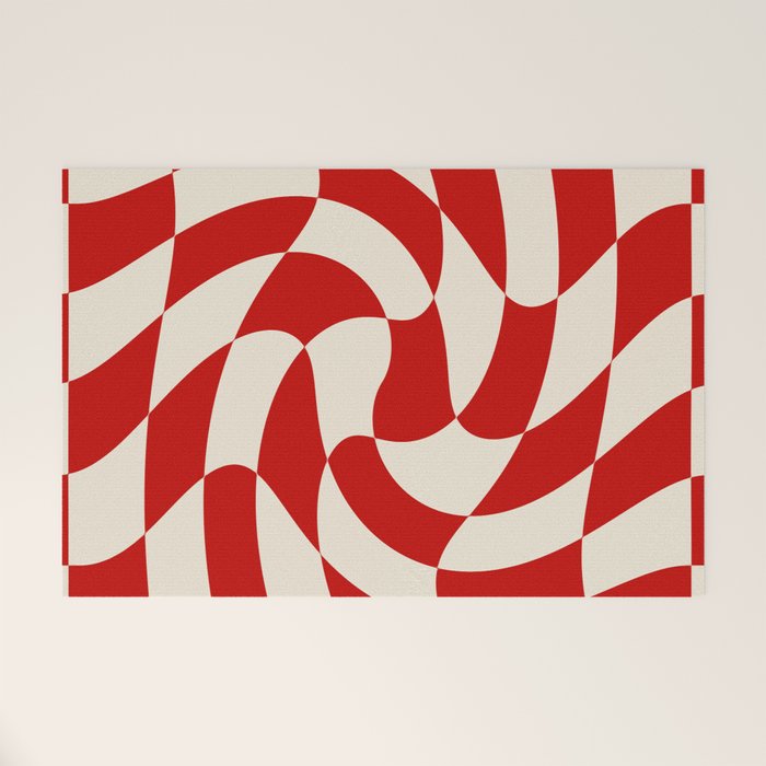 Control - Wavy Checkerboard Welcome Mat Gallery Image 1