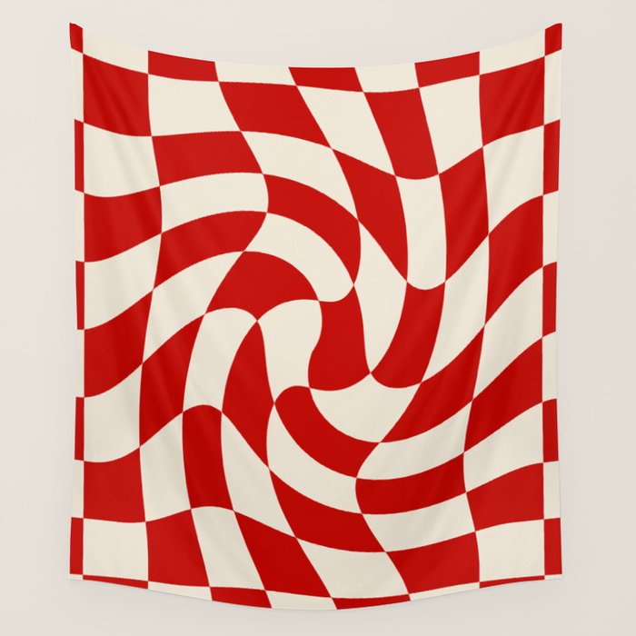 Control - Wavy Checkerboard Wall Tapestry Gallery Image 1