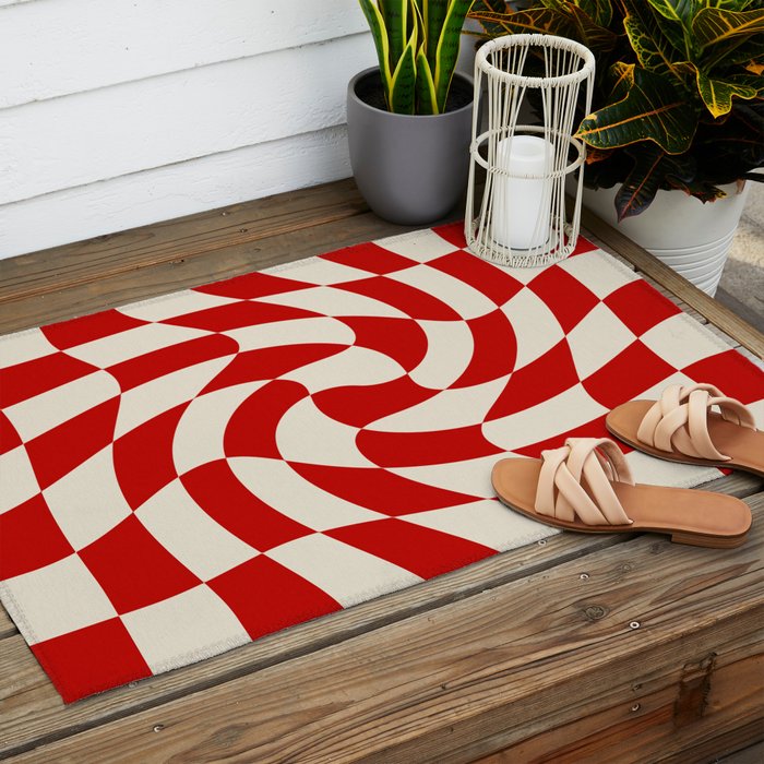 Control - Wavy Checkerboard Outdoor Rug Gallery Image 2