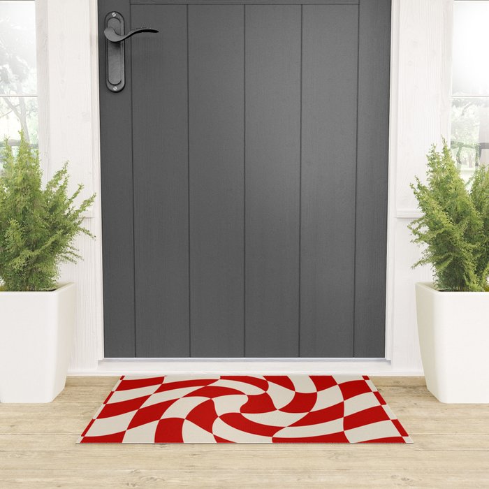Control - Wavy Checkerboard Welcome Mat Gallery Image 3