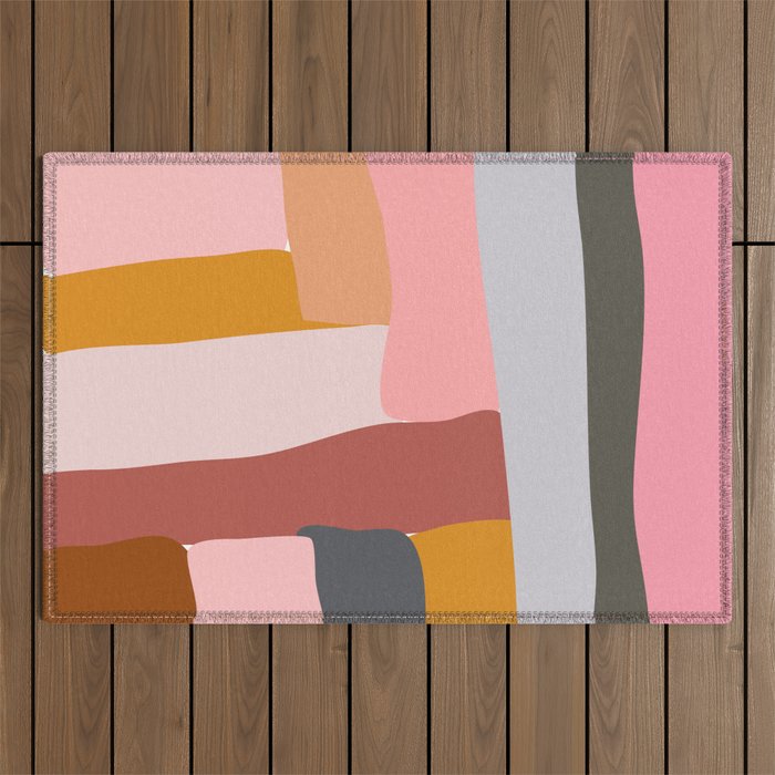 Modern Abstract in Earthy Colors Outdoor Rug Gallery Image 1