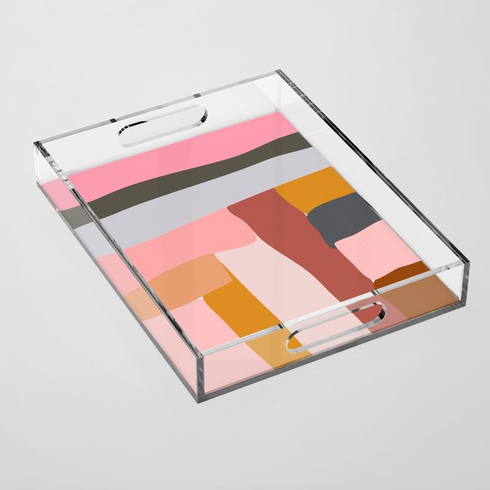 Modern Abstract in Earthy Colors Acrylic Tray Gallery Image 1