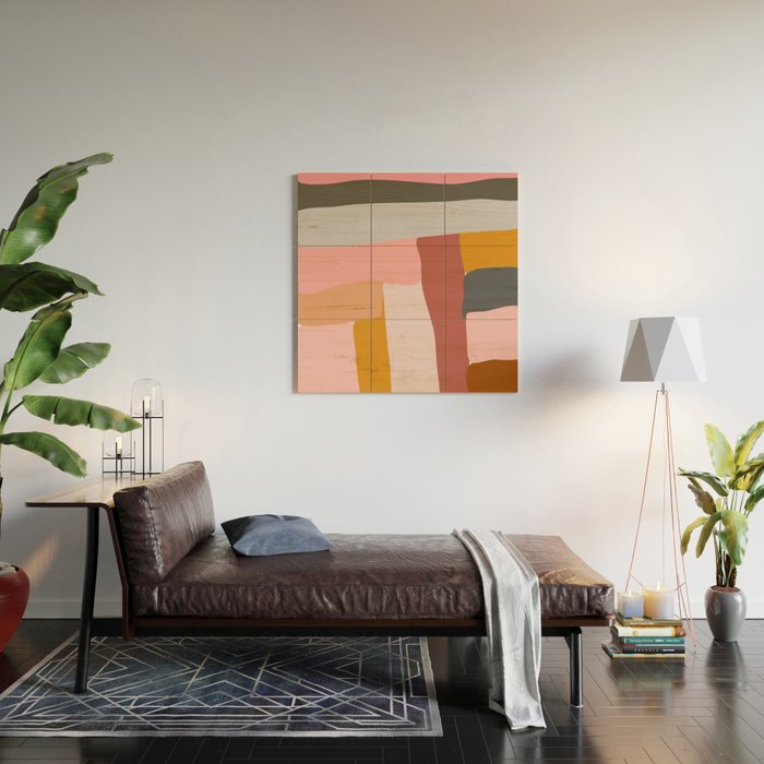 Modern Abstract in Earthy Colors Wood Wall Art Gallery Image 2