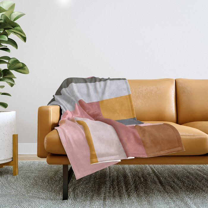 Modern Abstract in Earthy Colors Throw Blanket Gallery Image 1