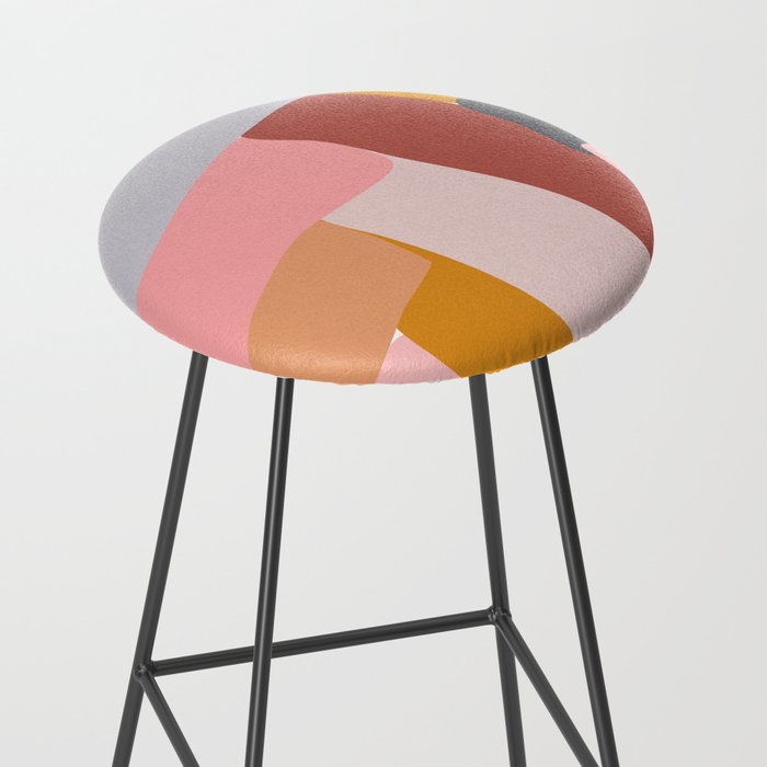Modern Abstract in Earthy Colors Stool Gallery Image 2