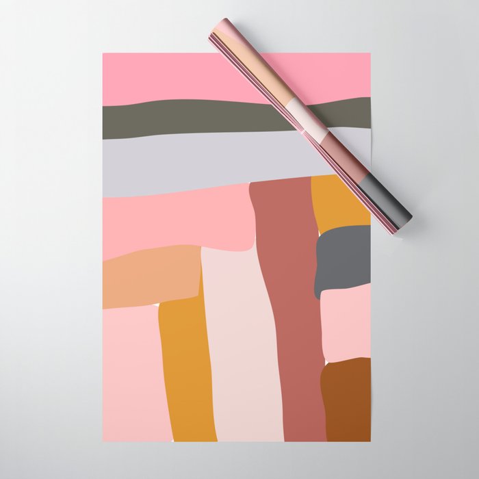 Modern Abstract in Earthy Colors Wrapping Paper Gallery Image 1