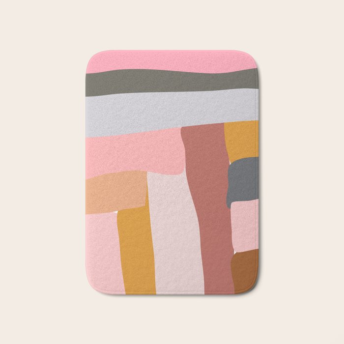 Modern Abstract in Earthy Colors Bath Mat Gallery Image 1