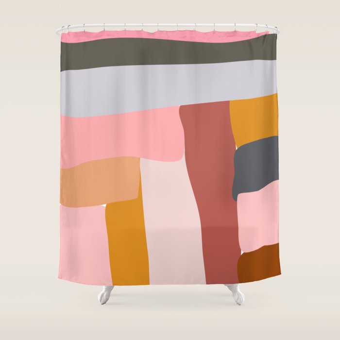 Modern Abstract in Earthy Colors Shower Curtain Gallery Image 1