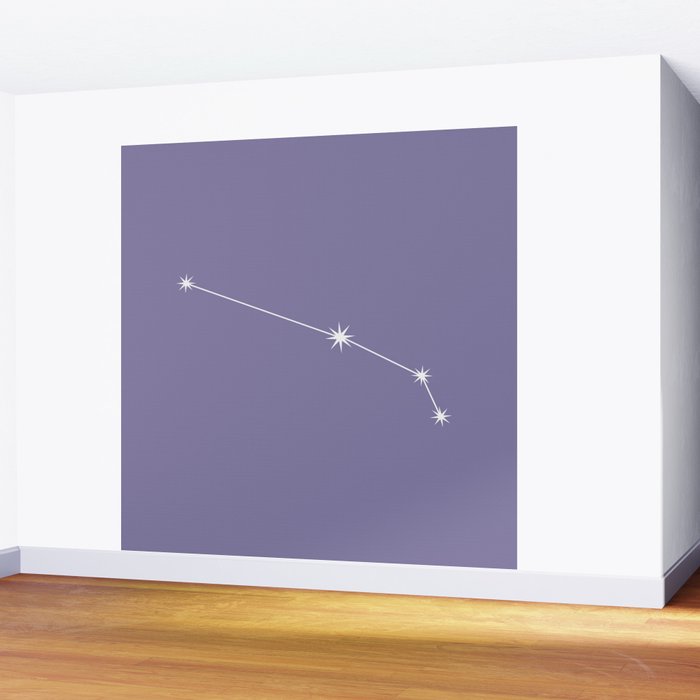 Aries Zodiac Star Constellation Line Art Lavender Purple Wall Mural Gallery Image 2