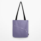 Aries Zodiac Star Constellation Line Art Lavender Purple Tote Bag Gallery Image 2