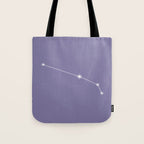 Aries Zodiac Star Constellation Line Art Lavender Purple Tote Bag Gallery Image 1