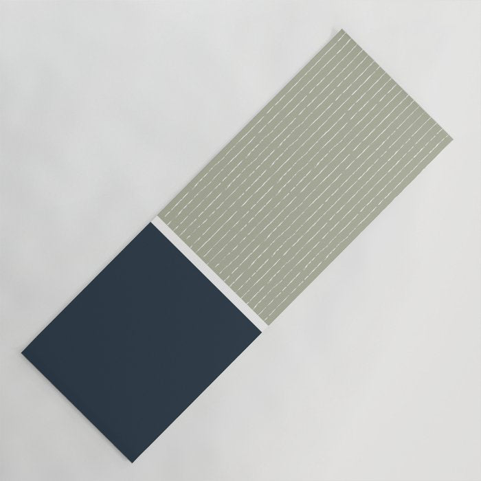 Linen Sage & Navy Yoga Mat Gallery Image 1