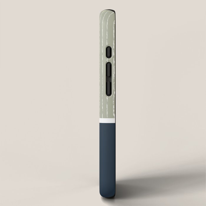 Linen Sage & Navy iPhone Case Gallery Image 2