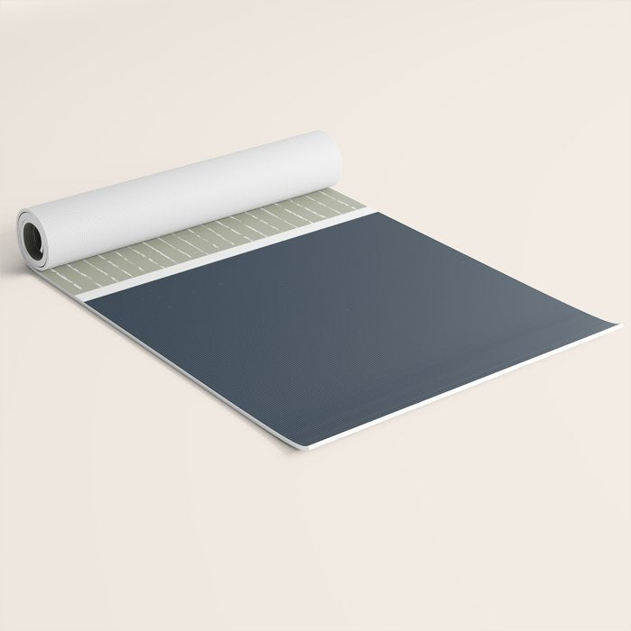 Linen Sage & Navy Yoga Mat Gallery Image 2