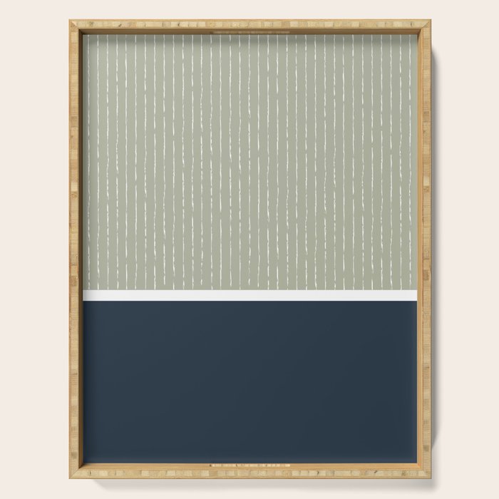 Linen Sage & Navy Serving Tray Gallery Image 1