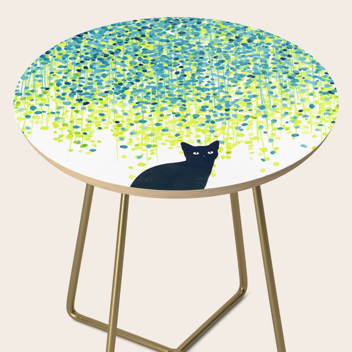 Cat in the garden under willow tree Side Table Gallery Image 2