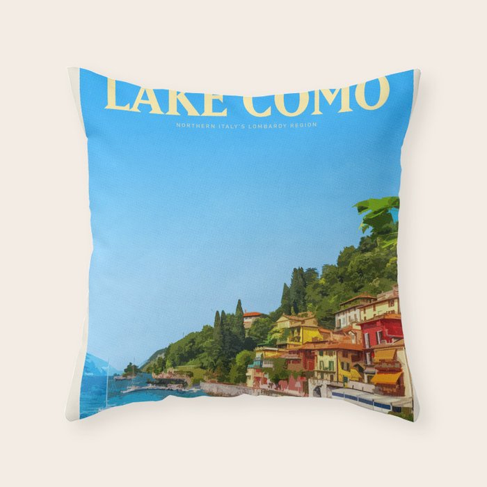 Visit Lake Como Throw Pillow Gallery Image 6