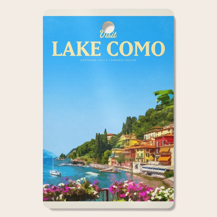 Visit Lake Como Cutting Board Gallery Image 1