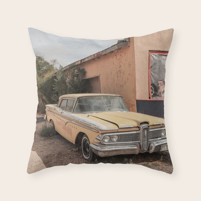 Vintage American Car Art Print | Famous Route 66 Scene Arizona Photo | USA Color Travel Photography Throw Pillow Gallery Image 6