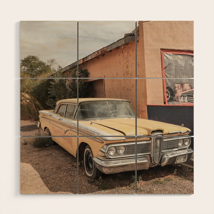 Vintage American Car Art Print | Famous Route 66 Scene Arizona Photo | USA Color Travel Photography Wood Wall Art Gallery Image 1