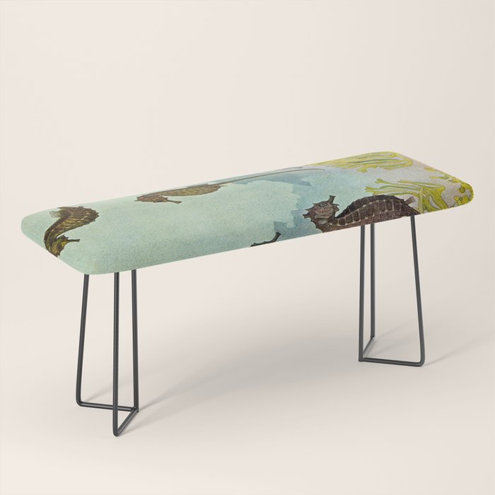 Hippocampus - Hashime Murayama - 1920 Seahorse Illustration Marine Life Bench Gallery Image 1