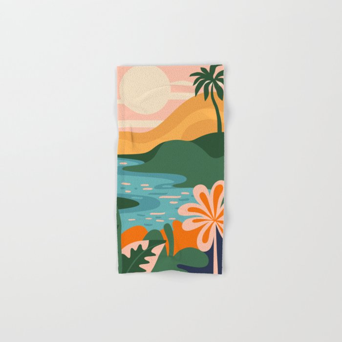 Tropical summer beach nature landscape art Bath Towel Gallery Image 1