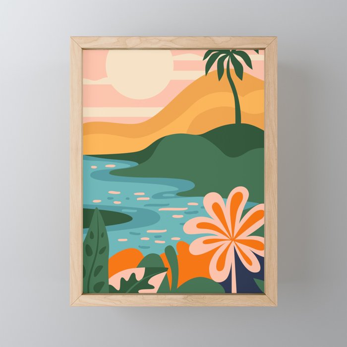 Tropical summer beach nature landscape art Mini Art Print Gallery Image 1