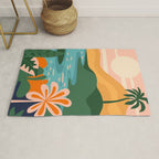 Tropical summer beach nature landscape art Rug Gallery Image 1