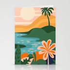 Tropical summer beach nature landscape art Stationery Card Gallery Image 2