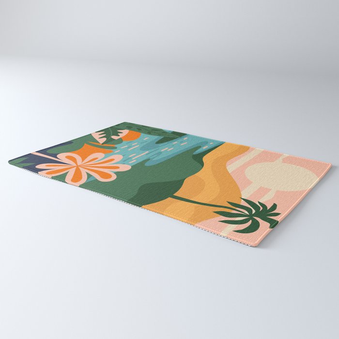 Tropical summer beach nature landscape art Rug Gallery Image 3