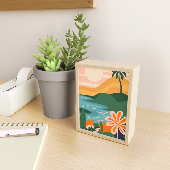 Tropical summer beach nature landscape art Mini Art Print Gallery Image 2